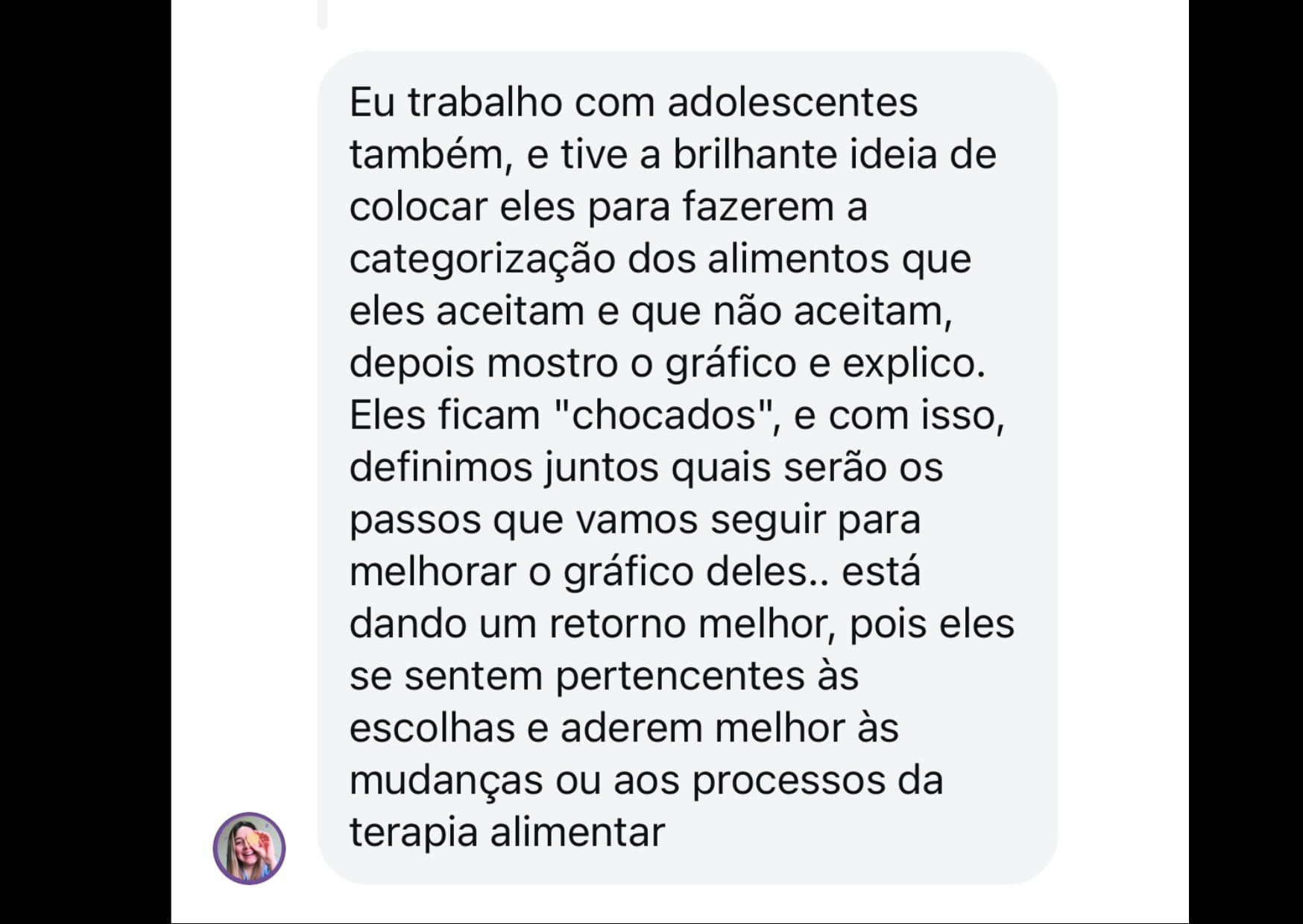 Depoimento de assinante da Pitanga Pro (captura de conversa)