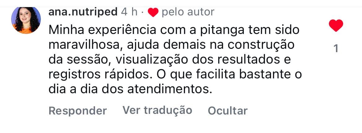 Depoimento de assinante da Pitanga Pro (captura de conversa)